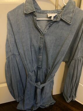 MARBLE Light Blue Denim Button Romper